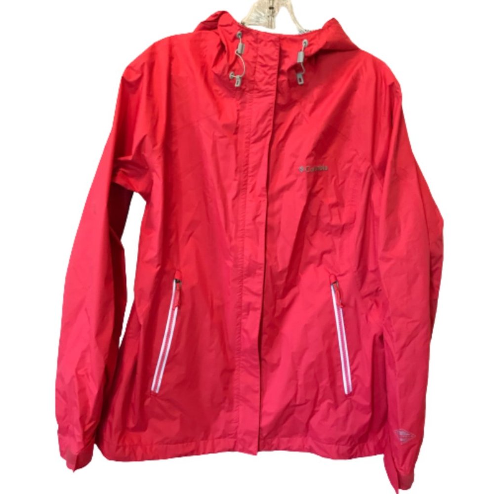 Columbia Coral, Bright Geranium Packable Rain Jacket Size Large